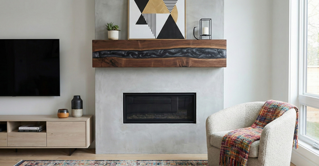 Alpine Nocturne | Midnight Grain & Obsidian Resin Mantel