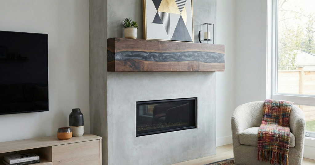 Alpine Nocturne | Midnight Grain & Obsidian Resin Mantel