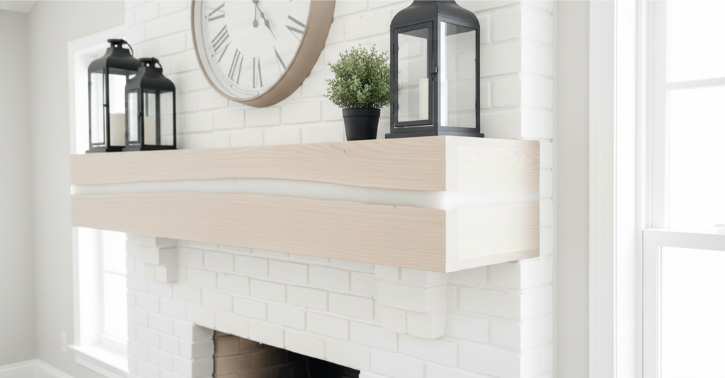 Cloud Peak | Frosted Resin & Live-Edge Alpine Timber Mantel