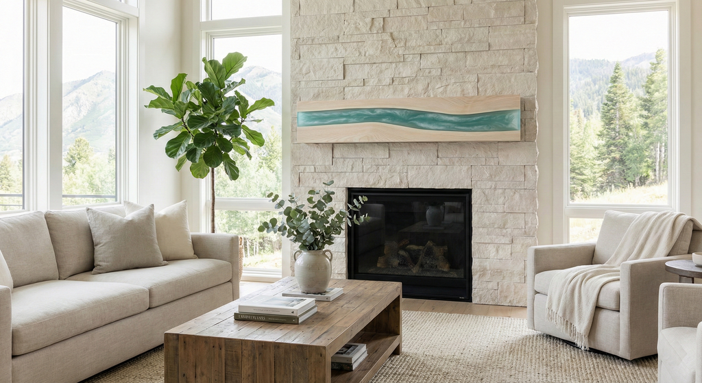 Wasatch Mist | Mountain Canyon Mist Live-Edge Mantel